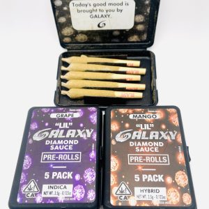 Galaxy Diamond Sauce Infused Rolled in Kief -5 Pack- Pre-Rolls  (3.5g total)