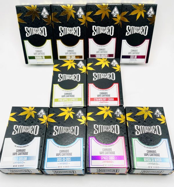 Smashed Full Spectrum Cannabis Oil 1g Cartridges (4 for $100)