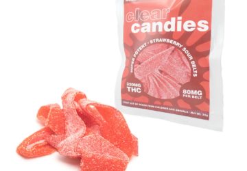 Clear Candies Strawberry Belts 320mg THC