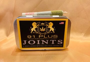91 PLUS 6 PACK TIN (6-TOP SHELF .98G JOINTS(5.88 GRAMS TOTAL)) LAYERED WITH FULL SPECTRUM CANNABIS OIL AND ROLLED IN KIEF IN AN EASY KEPT TIN (AVAILABLE IN INDICA, SATIVA OR HYBRID) CLICK FOR AVAILABLE STRAINS