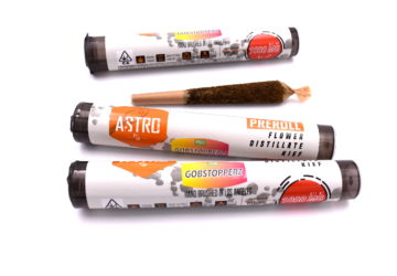 ASTRO GOBSTOPPERZ FLAVORED 1G PREROLL COVERED WITH DISTILLATE AND KIEF