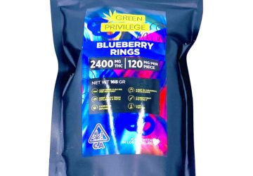 GREEN PRIVILEGE 2400mg BLUEBERRY RINGS $60